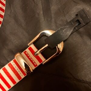 Betsey Johnson Red and White Striped Belt New medium